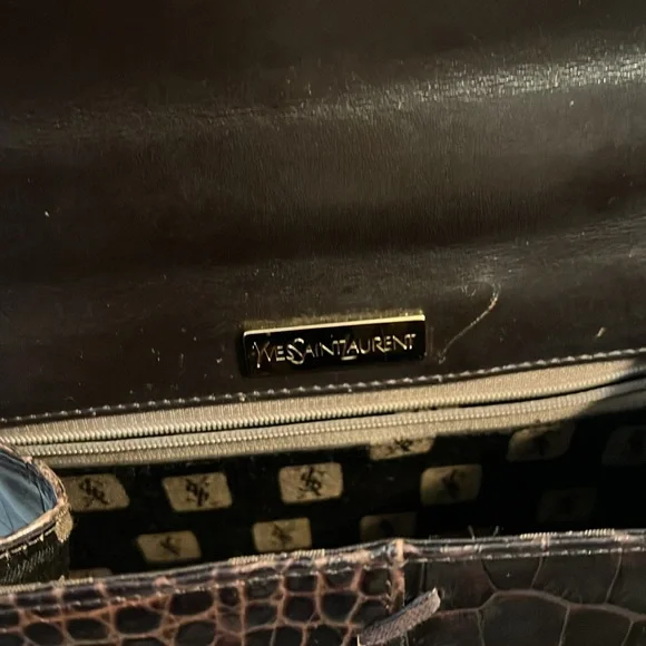SOLD-SOLD Vintage YSL top handle flap bag stitched crocodile leather - Picture 9 of 9